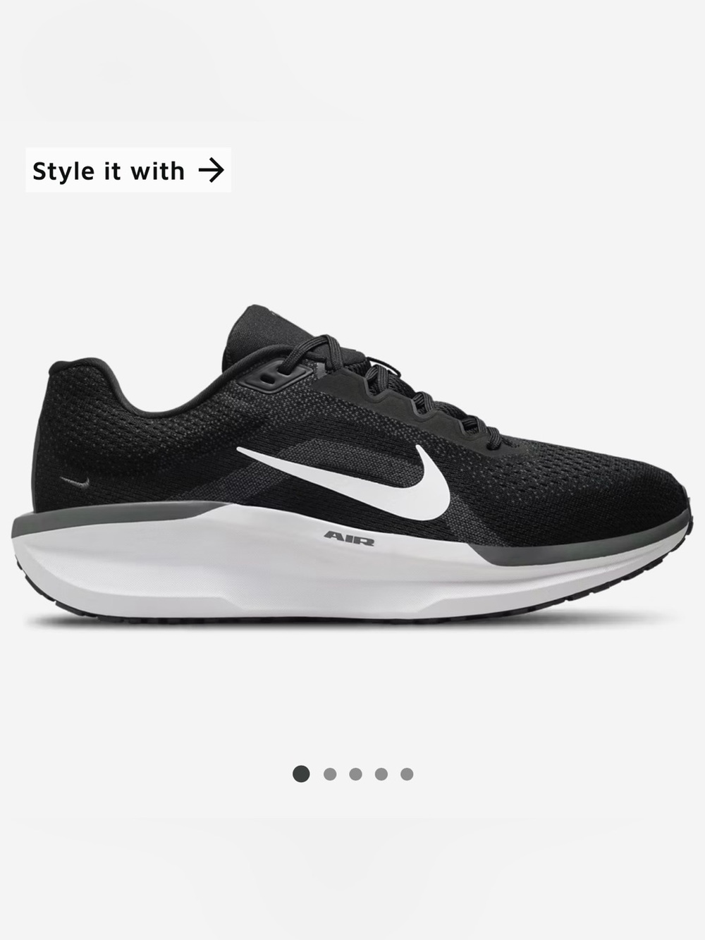 Nike Air Winflo 11 Men's Athletic Shoes Black & White US 8.5